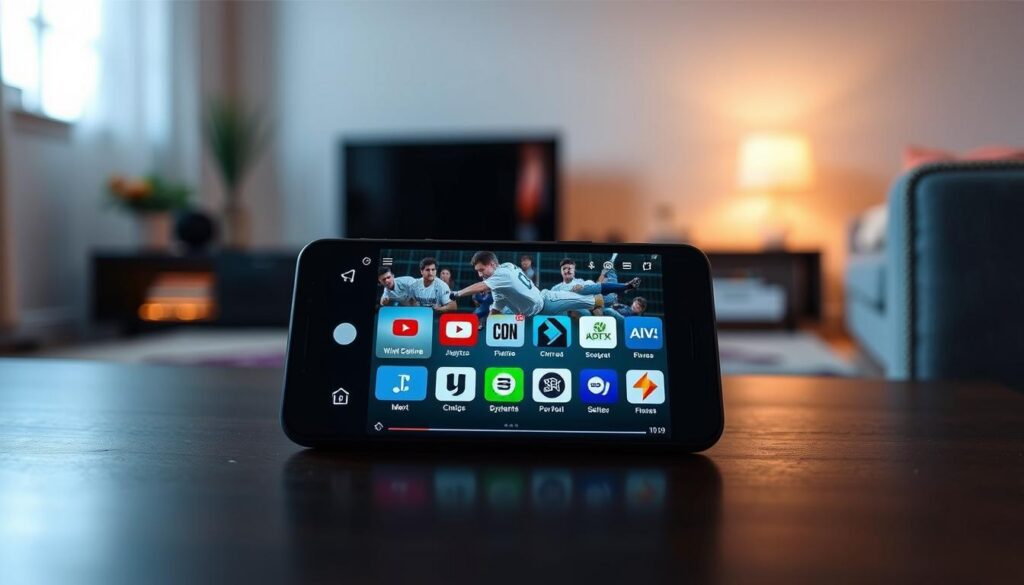 Interface de aplicativos de TV gratuitos no celular Interface de aplicativos de TV gratuitos no celular