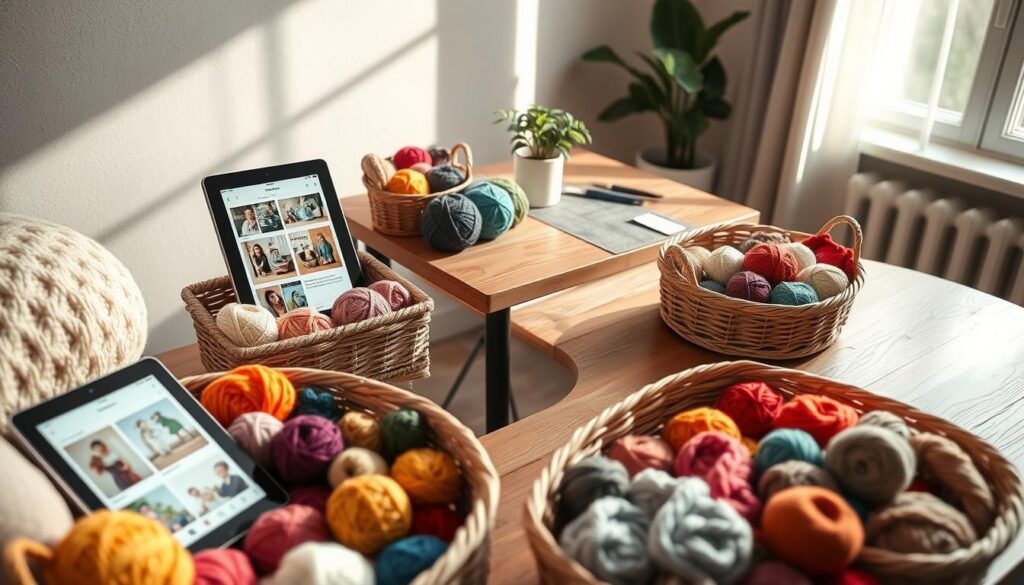 organização projetos crochê