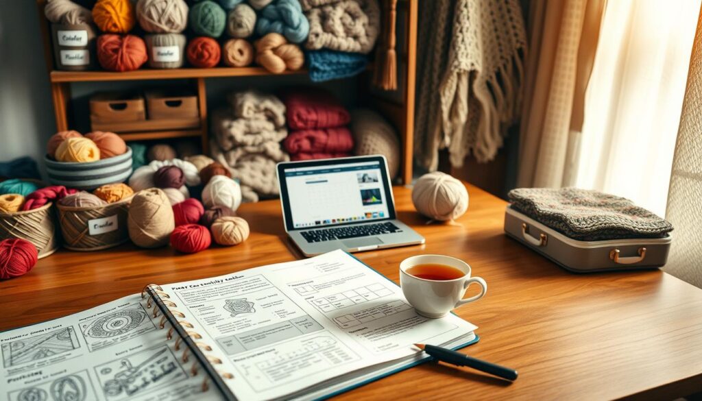 organização projetos crochê